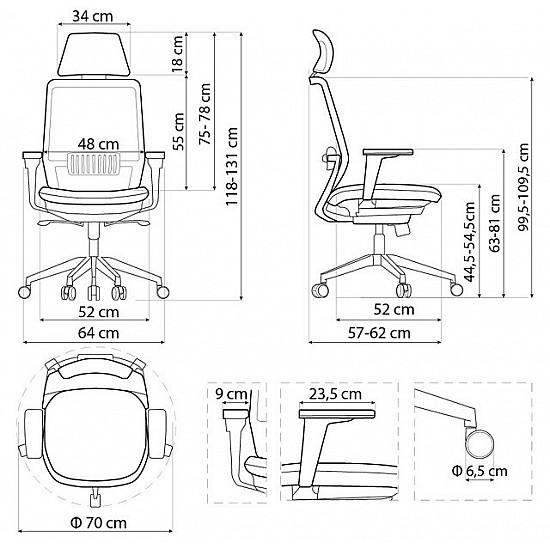 SPECTRUM ergonomic office chair black