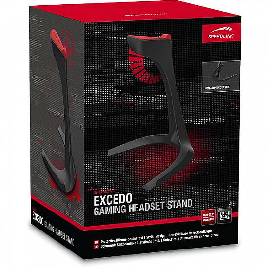 EXCEDO gaming headset stand - black - gentle silicone pad