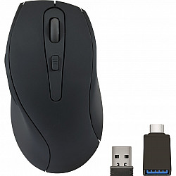 Speedlink AXON low noise antibacterial rechargeable mouse - wireless - USB-A/-C - rubber-black