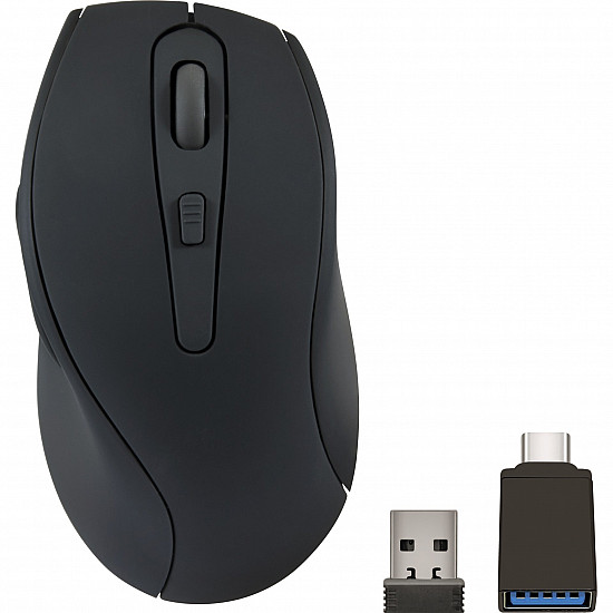 Speedlink AXON low noise antibacterial rechargeable mouse - wireless - USB-A/-C - rubber-black
