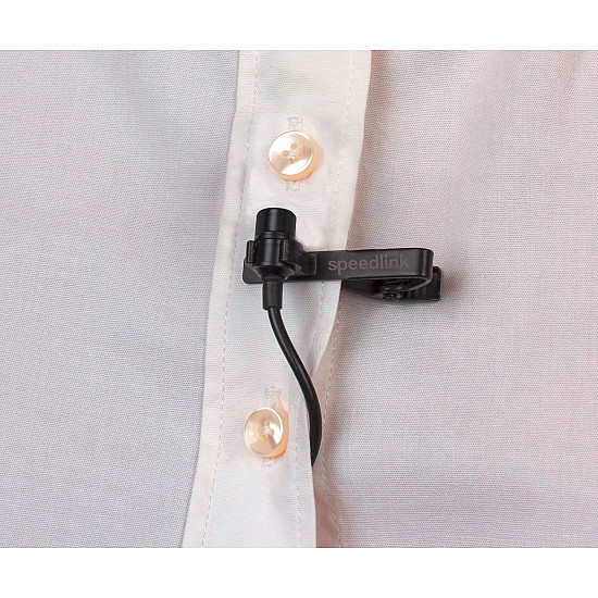 Speedlink Mikrofon SPES. zum Anstecken. Metalclip. schwarz retail