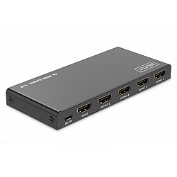 4K HDMI splitter - 1x4 - HDMI - 4x HDMI - Micro USB - 3840 x 2160 pixels - black - metal