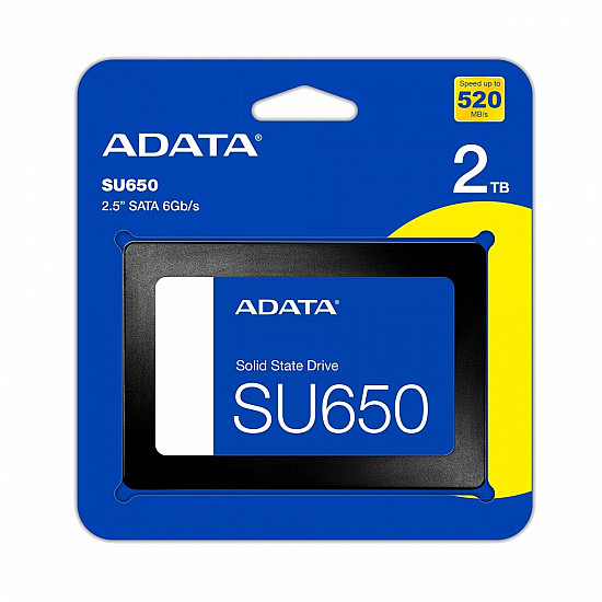 ADATA ASU650SS 2TB SSD diskas su SATA 6Gb/s, 520MB/s skaitymu, 450MB/s rašymu 2025