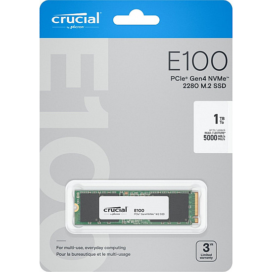 E100 CT1000E100SSD8 SSD su PCIe 4.0, 5000MB/s 4500MB/s 2025