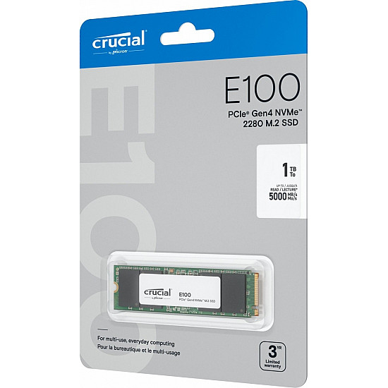 E100 CT1000E100SSD8 SSD su PCIe 4.0, 5000MB/s 4500MB/s 2025