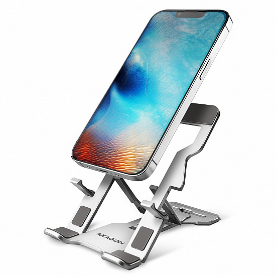 Axagon STND-M PHONE / TABLET STANDAluminum stand for 4“ – 10.5“ phones and tablets. Five adjustable positions.