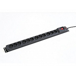 RACK POWER STRIP 19 ARMAC MULTI M12/10A 1.5M 12X 230V PL VERTICAL MOUNTING BLACK