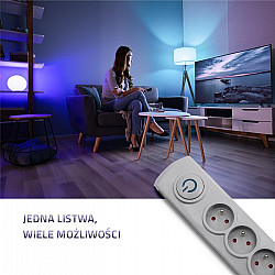 Surge protector 5 sockets 1.8m gray