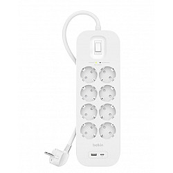Surge Protector SurgePlus 8x schuko 1xUSB-A 1xUSB-C 900J 2m