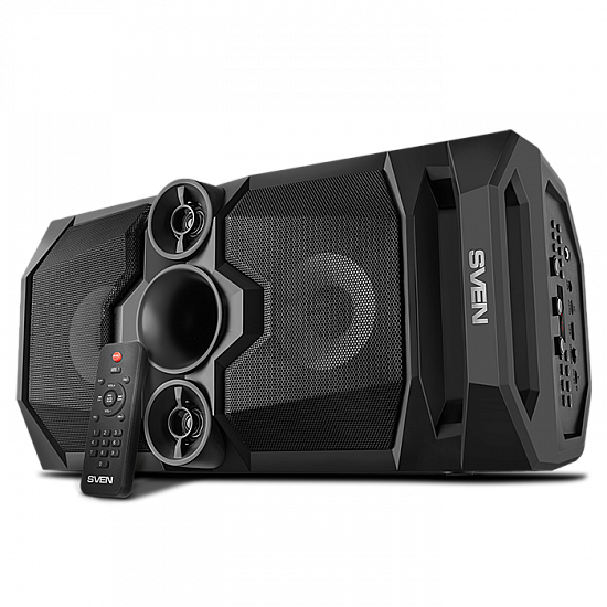 SVEN PS-655 2x25W; LED display; TWS; FM radio; AUX; USB/SD-card support;Lighting; Microphone input (karaoke); Remote Control; Built-in equalizer