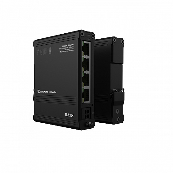 Teltonika TSW304 network switch Gigabit Ethernet (10/100/1000) Power over Ethernet (PoE) Black