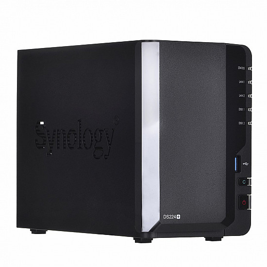 Synology - Disk Station DS224+ - NAS-Server - RAID RAID 0, 1, JBOD - RAM 2 GB Gigabit Ethernet iSCSI Support