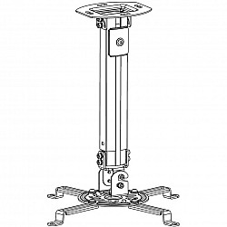 Techly 309661 Uchwyt sufitowy do projektora, 13,5kg, regulowany 54-90cm, z regulacją nachylenia i obrotu