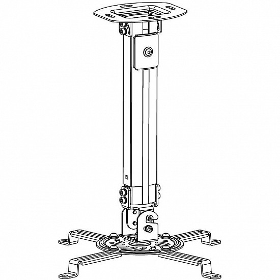 Techly 309661 Uchwyt sufitowy do projektora, 13,5kg, regulowany 54-90cm, z regulacją nachylenia i obrotu