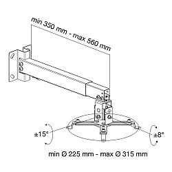 Techly ICA-PM 16 project mount Wall/ceiling Silver