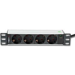 Techly 100464 Listwa zasilająca PDU Rack 10 1U, 4x Schuko, 250V/16A, kabel 1,8m