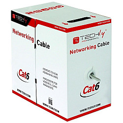 TECHLYPRO 022571 UTP Cat6 bulk cable 4x2 stranded CCA 305m box gray