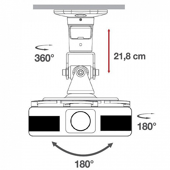 Techly Universal Ceiling Bracket for Projector, White ICA-PM 100WH