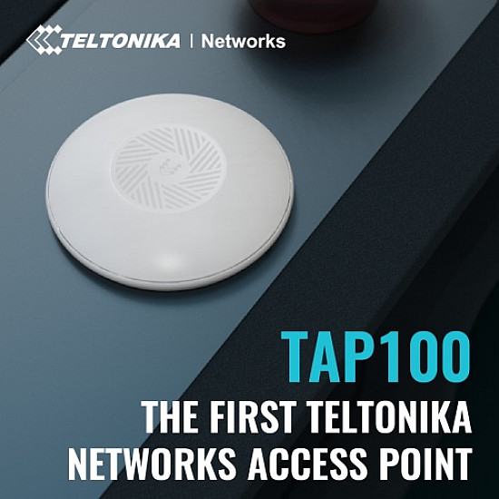 Teltonika · Accesspoint· TAP100· 2x1· Wi-Fi 4· 300Mbit· 1x 10/100· 15W PoE - Access Point - 0,1 Gbps 300 Mbit/s White Power over Ethernet (PoE)