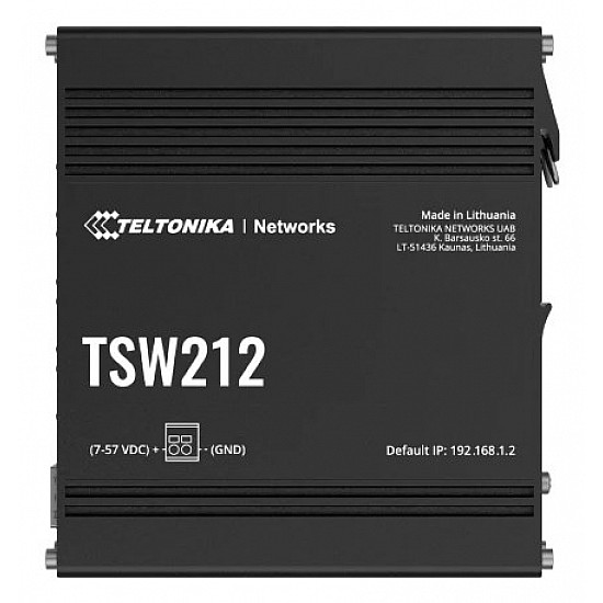 Teltonika · Switch· TSW212· 8 Port Gigabit Industrial managed Switch 2 SFP - Switch - 1 Gbps