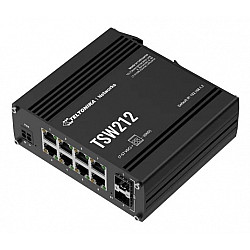 Teltonika · Switch· TSW212· 8 Port Gigabit Industrial managed Switch 2 SFP - Switch - 1 Gbps