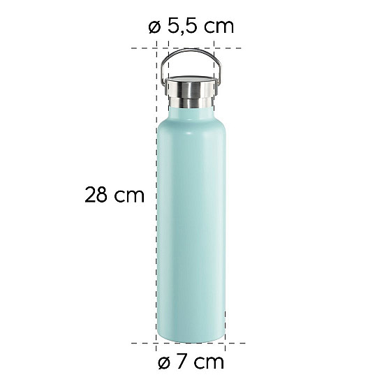 XAVAX Isolierflasche 750 ml Deckel mit Griff Pastellblau