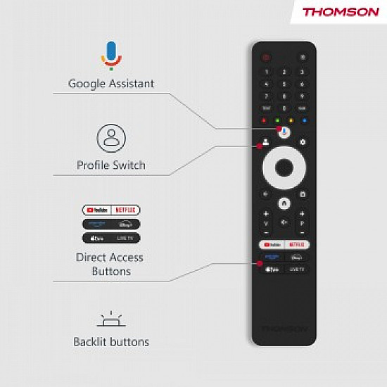 TV Set THOMSON 55 4K/Smart 3840x2160 Wireless LAN Bluetooth Google TV Black 55UG5C14