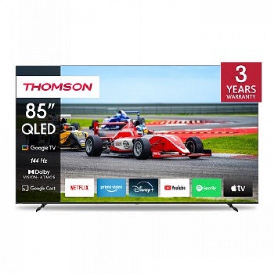 TV Set THOMSON 85 4K/Smart QLED 3840x2160 Wireless LAN Bluetooth Google TV Black 85QG7S14
