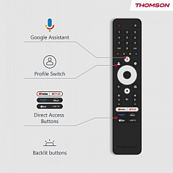 TV Set THOMSON 85 4K/Smart QLED 3840x2160 Wireless LAN Bluetooth Google TV Black 85QG7S14