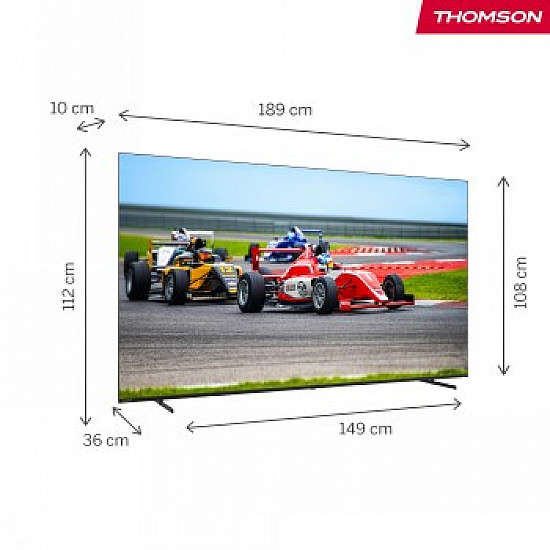 TV Set THOMSON 85 4K/Smart QLED 3840x2160 Wireless LAN Bluetooth Google TV Black 85QG7S14