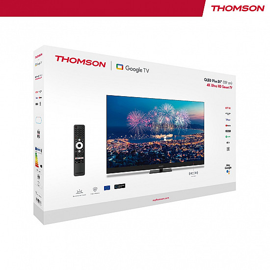 TV Set THOMSON 55 4K/Smart QLED 3840x2160 Wireless LAN Bluetooth Google TV Black 55QG6C14