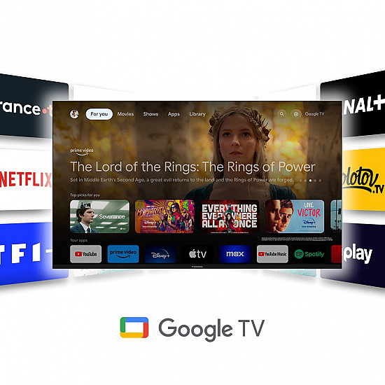 TV Set THOMSON 55 4K/Smart QLED 3840x2160 Wireless LAN Bluetooth Google TV Black 55QG6C14