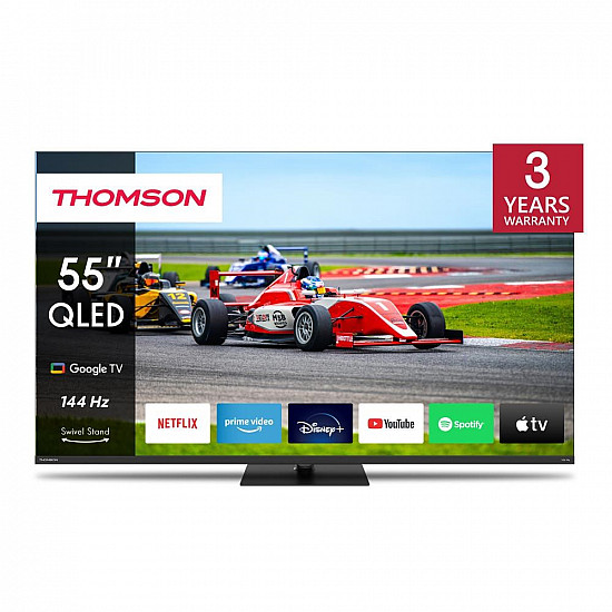 TV Set THOMSON 55 4K/Smart QLED 3840x2160 Wireless LAN Bluetooth Google TV Black 55QG7C14