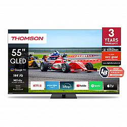 TV Set THOMSON 55 4K/Smart QLED 3840x2160 Wireless LAN Bluetooth Google TV Black 55QG7C14