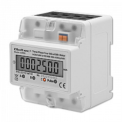 Three-phase electronic meter energy consumption meter on DIN rail 400V LCD 4P