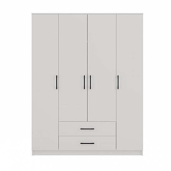Topeshop ROMANA 160 BIEL KPLB bedroom wardrobe/closet 11 shelves 4 door(s) White