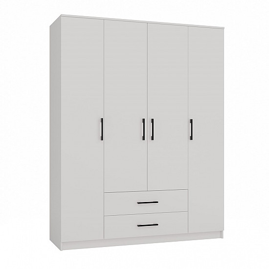 Topeshop ROMANA 160 BIEL KPLB bedroom wardrobe/closet 11 shelves 4 door(s) White