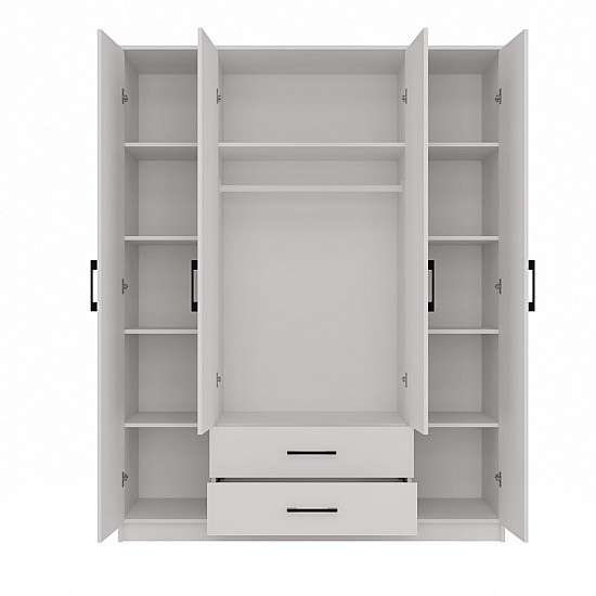 Topeshop ROMANA 160 BIEL KPLB bedroom wardrobe/closet 11 shelves 4 door(s) White