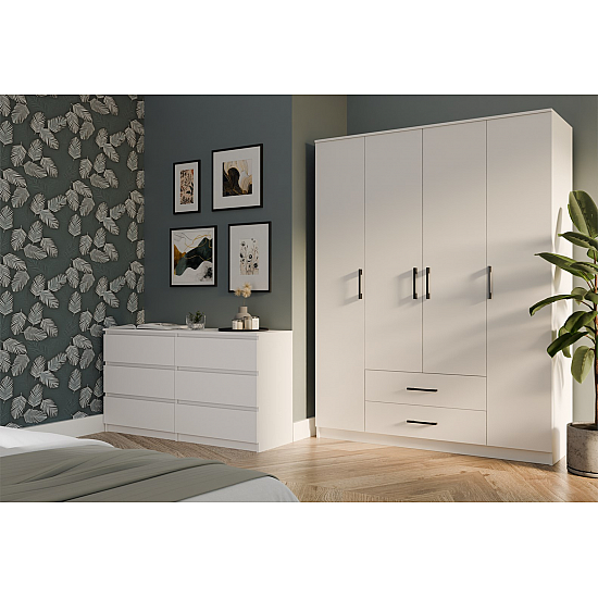 Topeshop ROMANA 160 BIEL KPLB bedroom wardrobe/closet 11 shelves 4 door(s) White