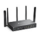 TP-LINK Omada ER706W-4G, Wi-Fi 6 (802.11ax), Dual-Band (2,4 GHz/5 GHz), Ethernet/LAN, 4G, Schwarz, Desktop-/Pol-Router