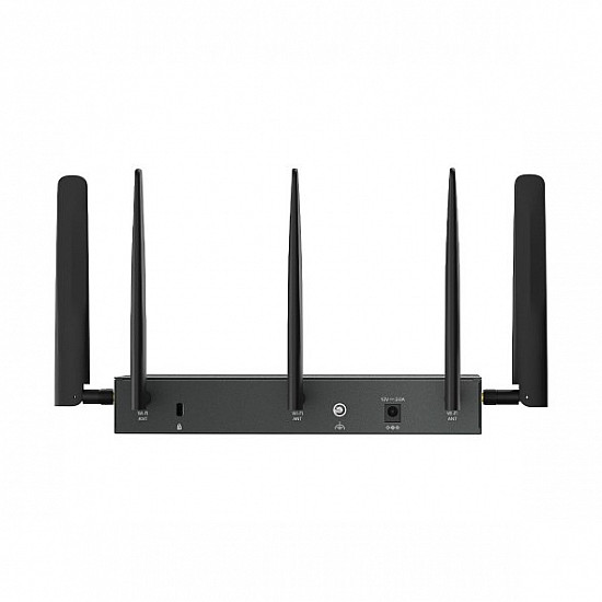 TP-LINK Omada ER706W-4G, Wi-Fi 6 (802.11ax), Dual-Band (2,4 GHz/5 GHz), Ethernet/LAN, 4G, Schwarz, Desktop-/Pol-Router