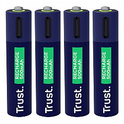BATTERY RECH. LI-ION AAA/500MAH USB-C 4PACK 25671 TRUST