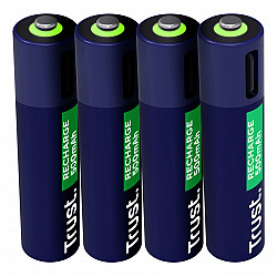 BATTERY RECH. LI-ION AAA/500MAH USB-C 4PACK 25671 TRUST