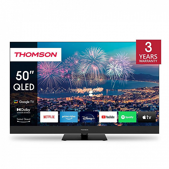 TV Set THOMSON 50 4K/Smart QLED 3840x2160 Wireless LAN Bluetooth Google TV Black 50QG6C14