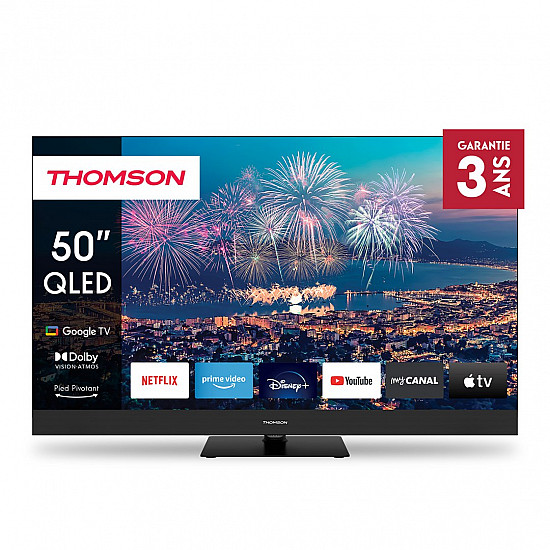 TV Set THOMSON 50 4K/Smart QLED 3840x2160 Wireless LAN Bluetooth Google TV Black 50QG6C14