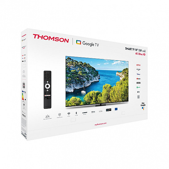TV Set THOMSON 75 4K/Smart 3840x2160 Wireless LAN Bluetooth Google TV Black 75UG5C14
