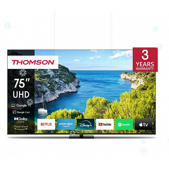 TV Set THOMSON 75 4K/Smart 3840x2160 Wireless LAN Bluetooth Google TV Black 75UG5C14