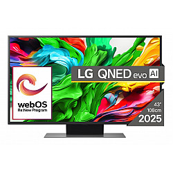 TV Set LG 43 4K/Smart 3840x2160 Wireless LAN Bluetooth webOS Black 43QNED86A3C