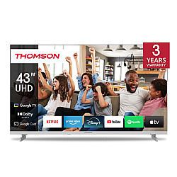 TV Set THOMSON 43 4K/Smart QLED 3840x2160 Google TV White 43UG4S14W
