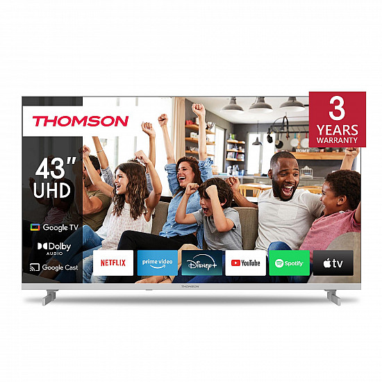 TV Set THOMSON 43 4K/Smart QLED 3840x2160 Google TV White 43UG4S14W